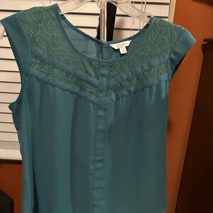 Candies Teal Lace Detail Blouse
